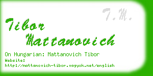 tibor mattanovich business card